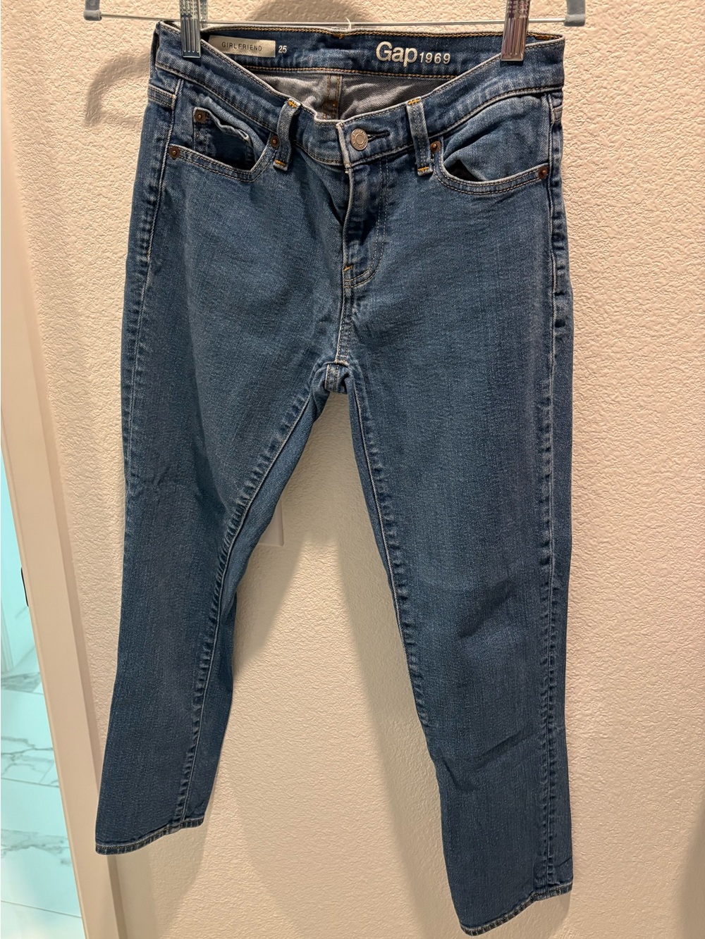 GAP Girlfriend Jeans in Medium Blue Denim